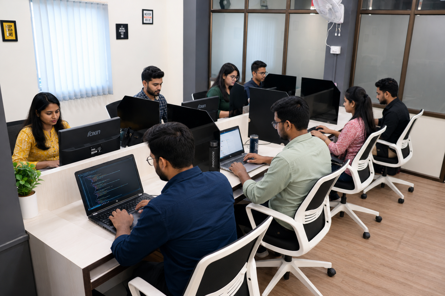 Innovion team working together in a modern office