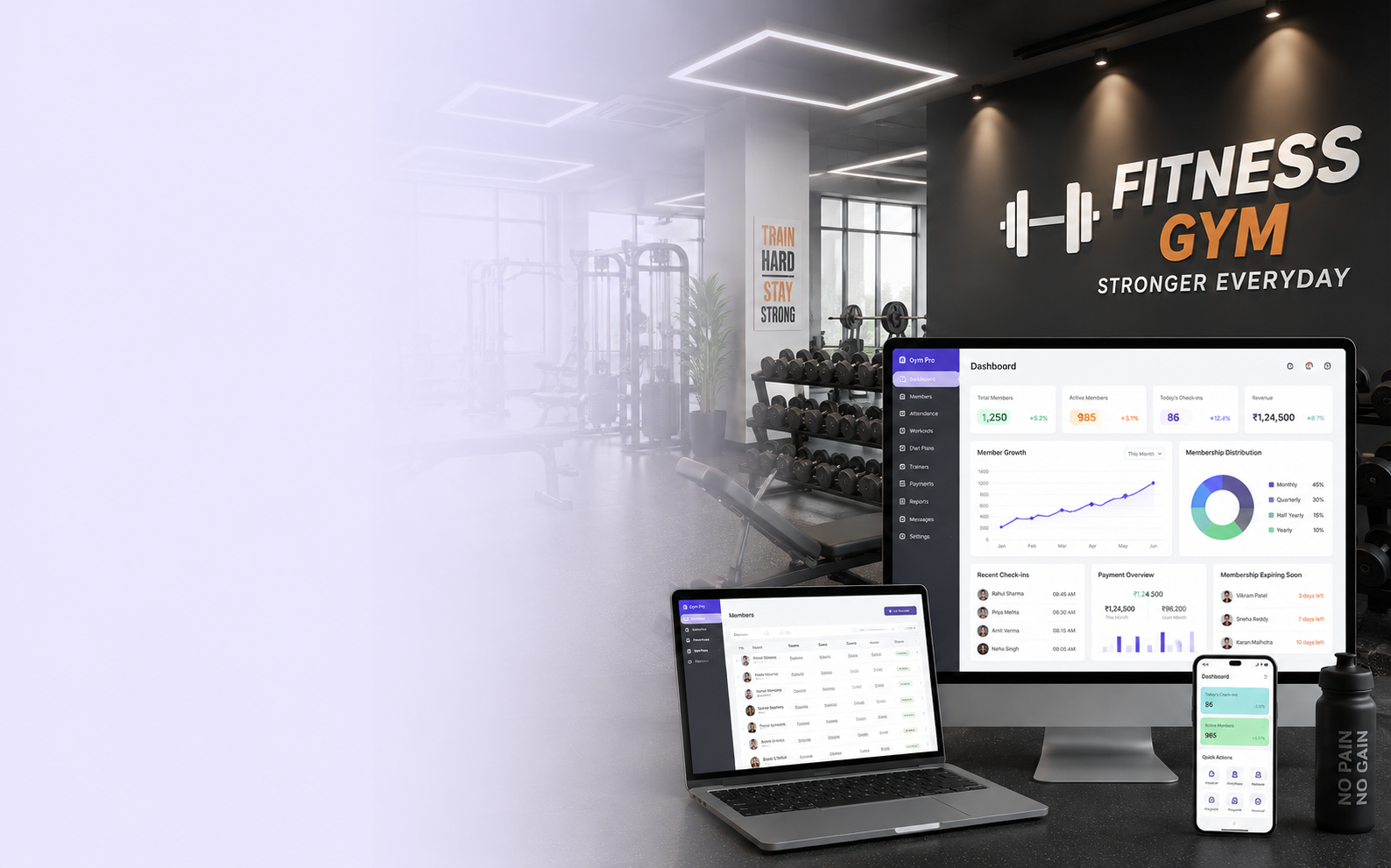 GymPro Fitness Management Software product interface
