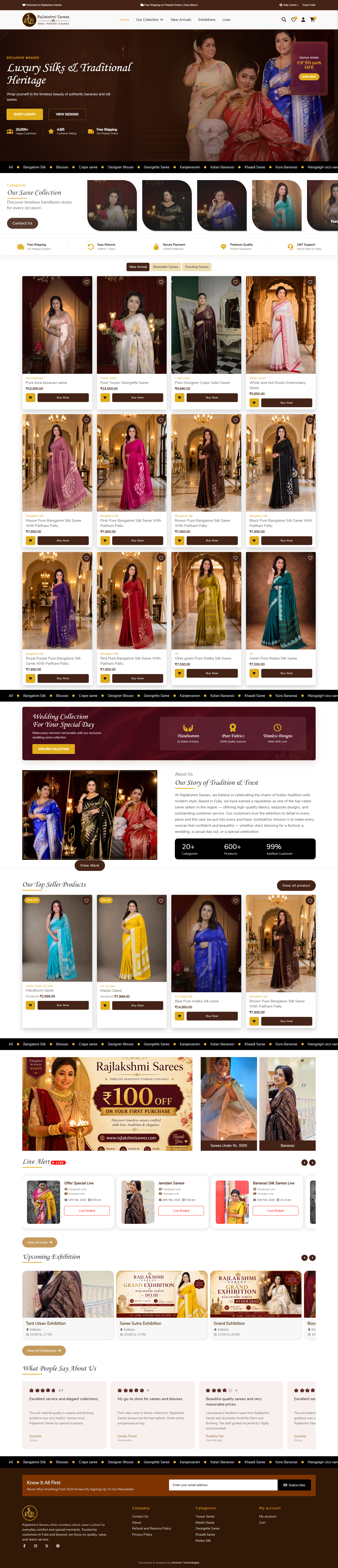 Full-page screenshot of Rajlakshmi Sarees